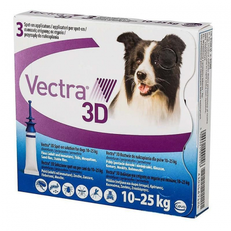 Produse - Deparazitare externă pentru câini VECTRA 3D DOG 10-25 KG - set 3 pipete