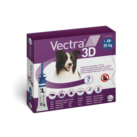 Produse - Deparazitare externă pentru câini VECTRA 3D DOG 10-25 KG - set 3 pipete