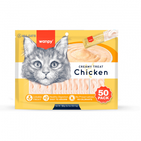 Import - Wanpy recompensa pisici crema de pui 50x14 gr