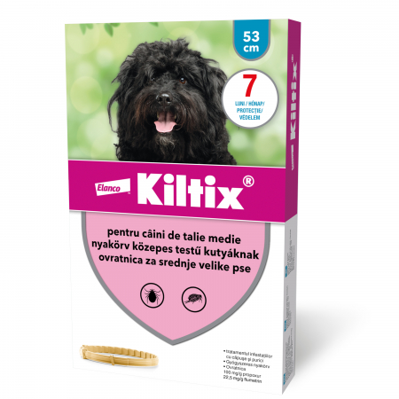 PENTRU CÂINI - Zgardă antiparazitară pentru câini de talie medie (53 cm) - Kiltix