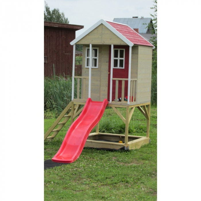 Casuta de gradina Nordic Adventure House cu platforma cu loc pentru nisip si tobogan (M8) [2]