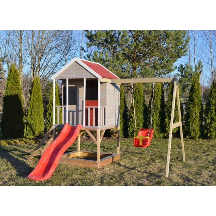 Casuta de gradina Summer Adventure House cu platforma cu loc pentru nisip, tobogan si leagan (M9) [3]
