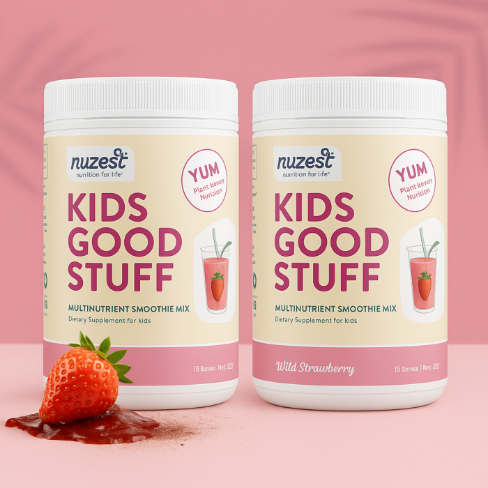 2 X Kids Good Stuff, Shake Proteic cu Multivitamine, Fragi, 225g - Nuzest [1]