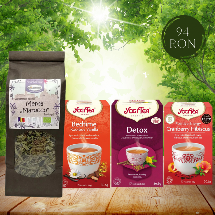 Pachet de ceaiuri BIO (Mentă Marocco, de seară, detox, energie pozitivă) [1]
