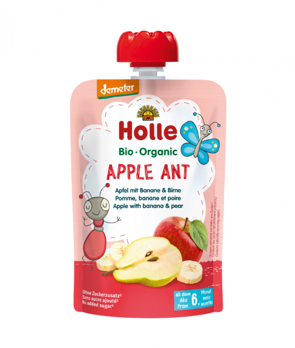 Apple Ant - Piure de mere și banane cu pere BIO, 100g [1]