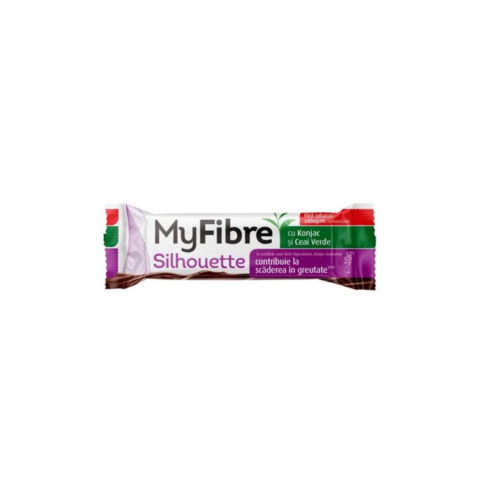 Baton My Fibre Silhuette Cu Glucomannan Si Ceai Verde Fara Zahar 40G