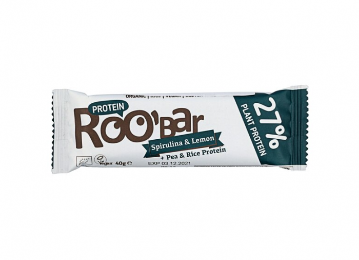 Baton proteic cu spirulină și lămâie raw BIO, 40g [1]