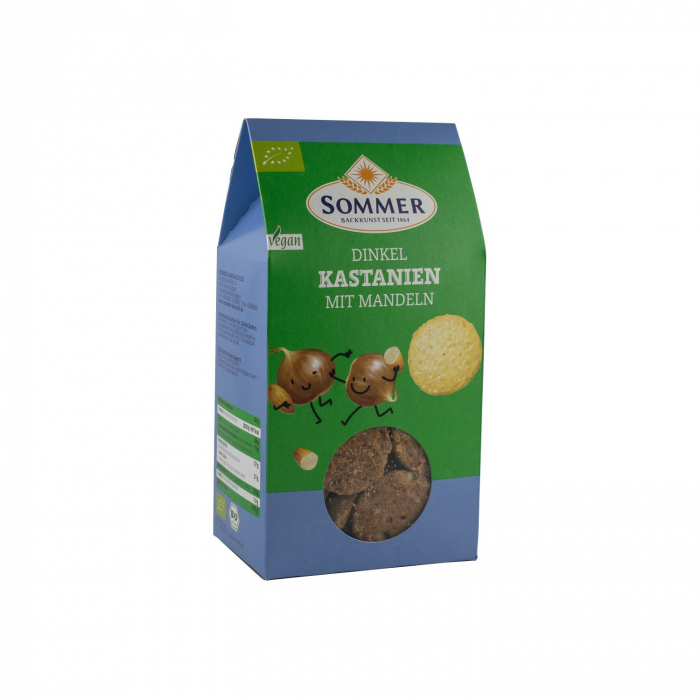 Biscuiti BIO din grau spelta cu migdale si castane, 150 g sommer [2]