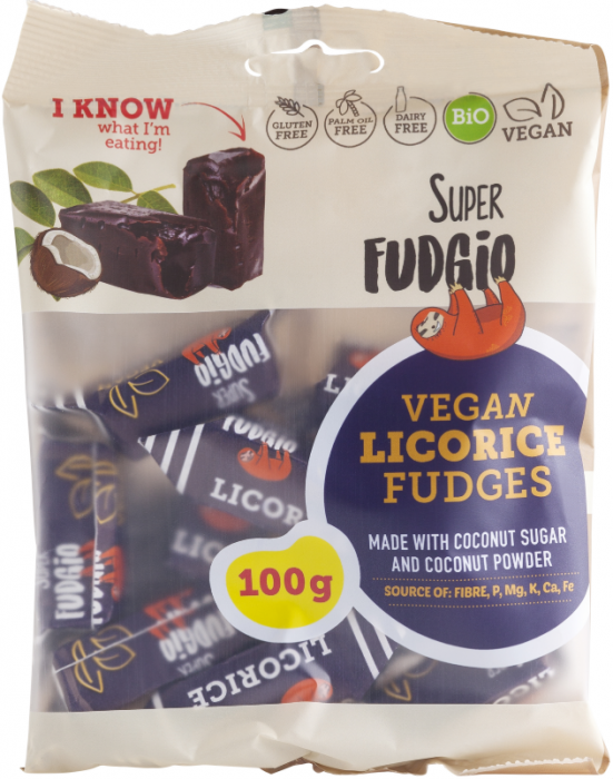 Caramele bio cu aromă de lemn dulce, 100g, Super Fudgio [1]