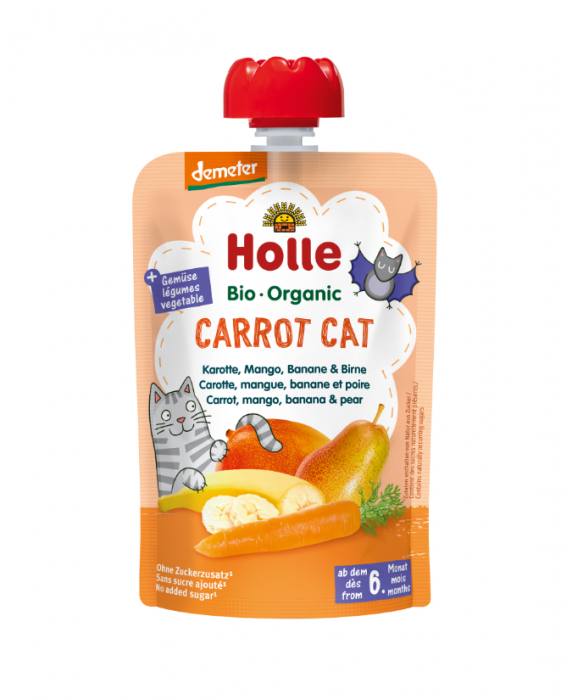 Carrot Cat - Piure de morcovi cu mango, banane și pere BIO 100 g [1]