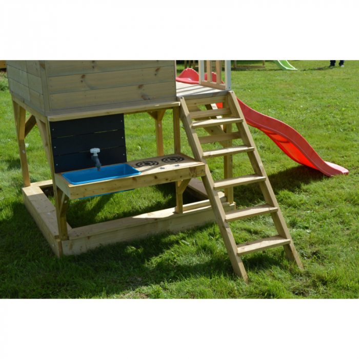 Căsuță Nordic Adventure House cu loc de nisip, tobogan, leagăn, modul sport, bucătărie [5]