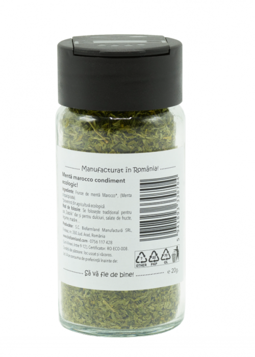 Condiment Mentă Marocco ECOLOGIC - 20g (Recipient Sticlă) [2]