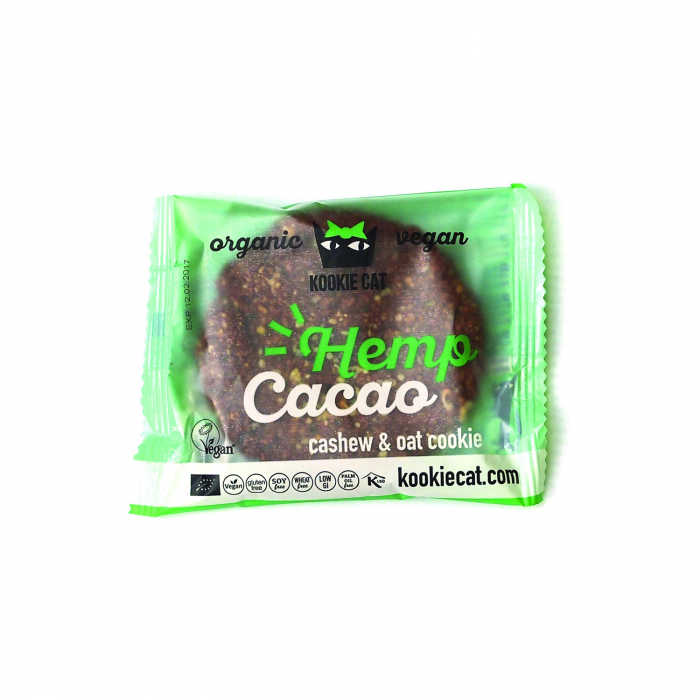 Cookie cu seminte de canepa si cacao BIO, FARA GLUTEN 50g