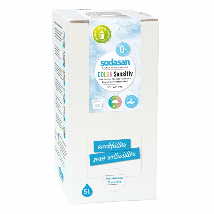 Detergent BIO lichid rufe albe si color sensitiv hipoalergen 5l Sodasan