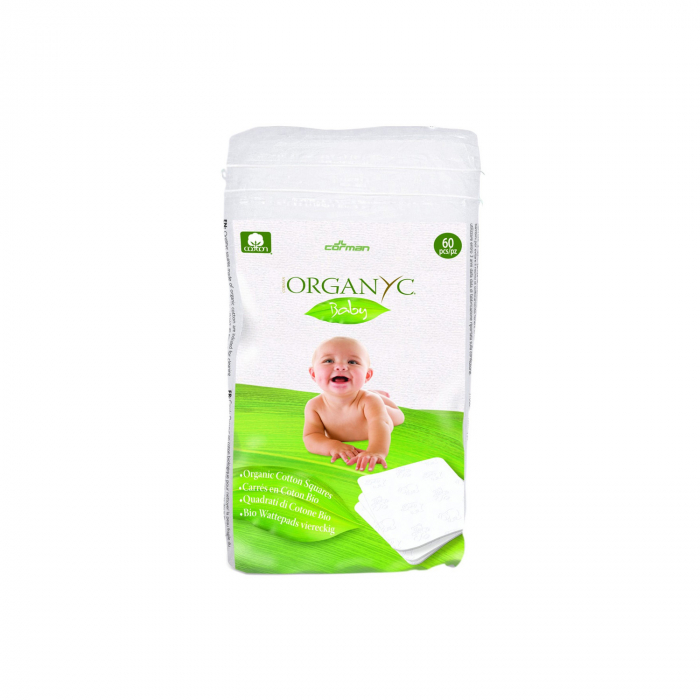 Dischete patrate baby din bumbac organic 60 buc Organyc