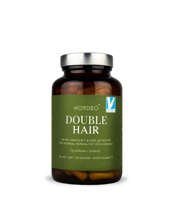 Double Hair Complex Vegan de Biotina pentru Regenerare Par - NORDBO - 60 capsule [2]