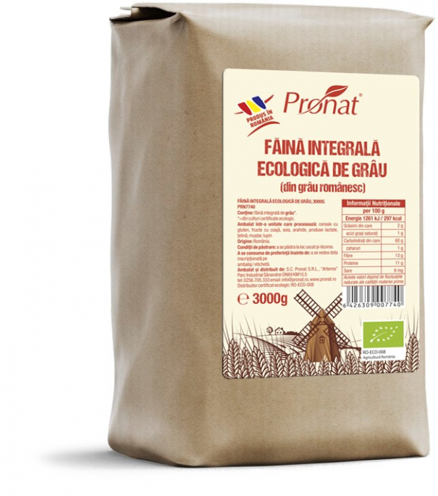 Făină integrală de grâu Bio, 3000g [1]