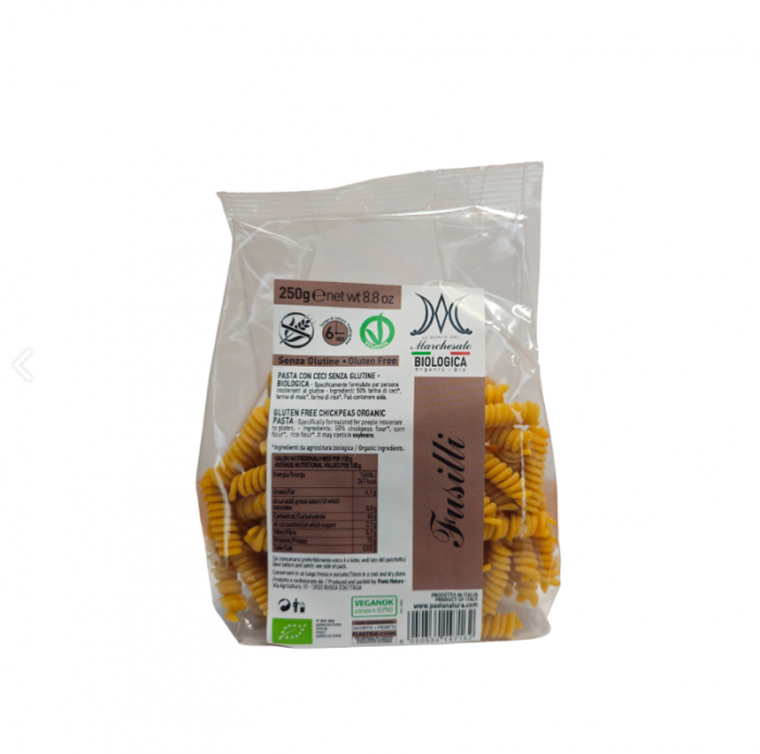 Fusilli cu naut bio fara gluten 250g Marchesato [1]