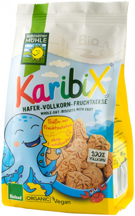Karibix biscuiti BIO din faina integrala de ovaz indulciti cu fructe, 125g Bohlsener Muhle [2]