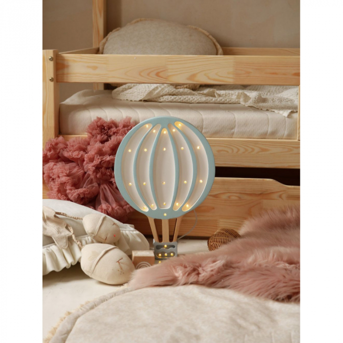 Lampa din lemn si LED cu dimmer, temporizator Balon cu aer cald, Blue Sky [3]