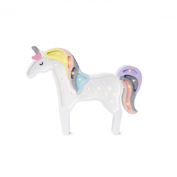 Lampa din lemn si LED cu dimmer, temporizator Unicorn, Rainbow [4]