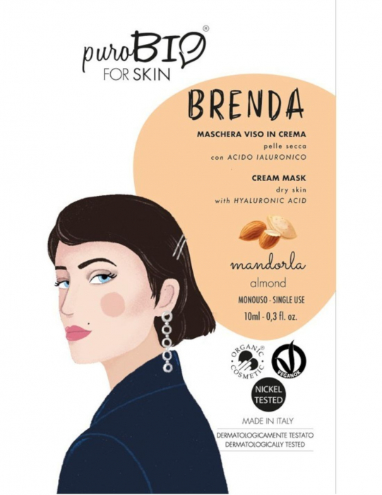 Masca crema ten uscat BRENDA migdale, 10ml - PuroBio [1]