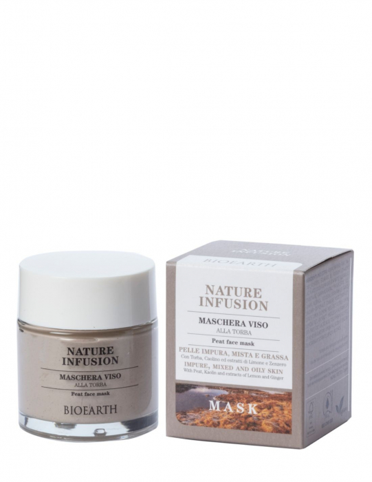 Masca de fata cu turba, ten impur, gras, 100ml - Nature Infusion Bioearth [1]
