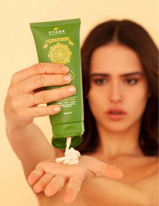 Mască de păr crema fortifiantă cu methi și acid hialuronic, 200ml – Hyalurvedic Gyada [4]
