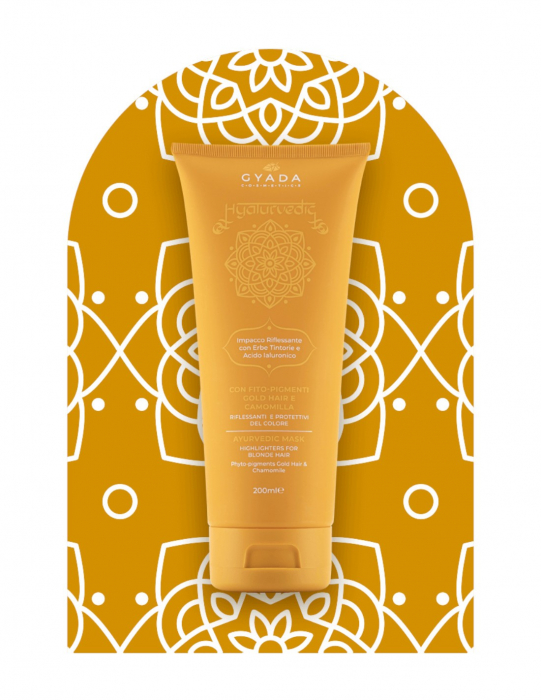 Mască de păr revitalizare culoare păr blond, 200ml – Hyalurvedic Gyada [4]