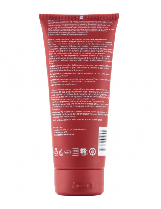 Mască de păr revitalizare culoare păr roșcat, 200ml – Hyalurvedic Gyada [2]