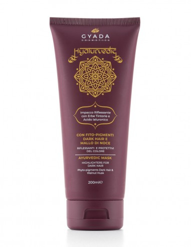 Mască de păr revitalizare culoare păr șaten, 200ml – Hyalurvedic Gyada [1]