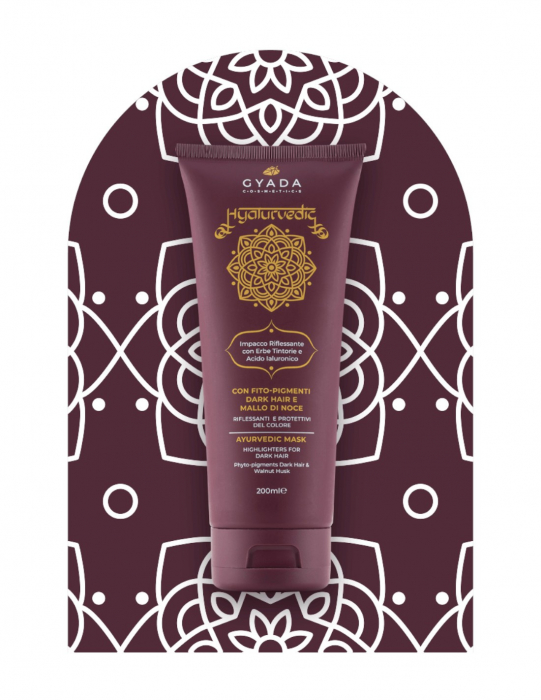 Mască de păr revitalizare culoare păr șaten, 200ml – Hyalurvedic Gyada [3]