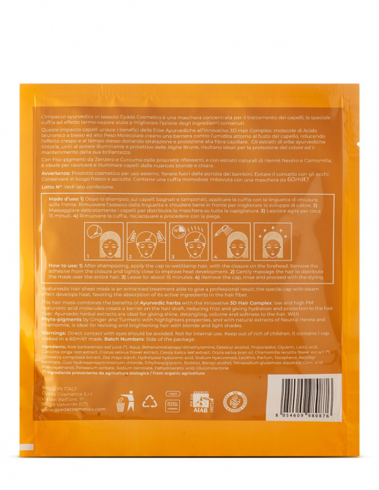 Mască păr blond tip cască cu efect termic – Hyalurvedic Gyada [2]