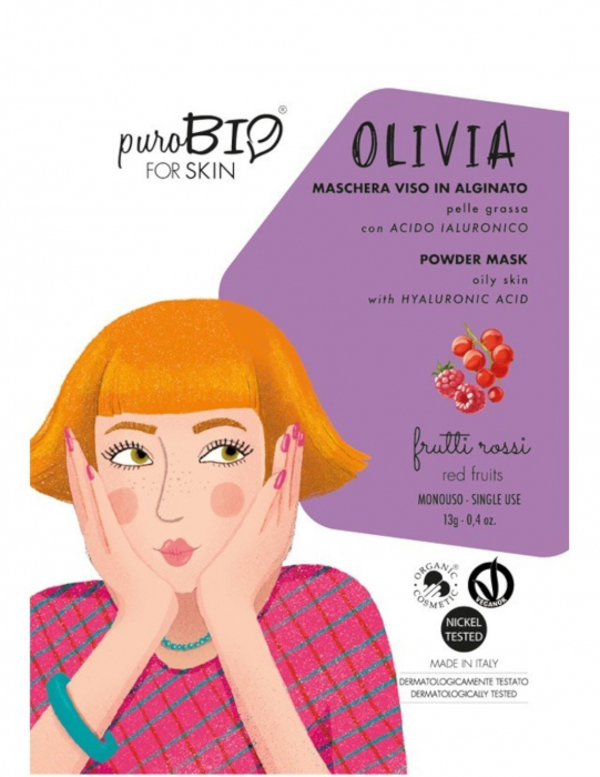Masca peel-off ten gras OLIVIA fructe rosii, 13gr - PuroBio [1]
