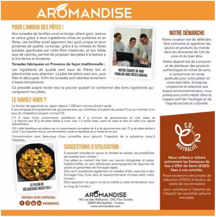 Paste fusilli din linte coral si konjac, Bio, 200g [2]