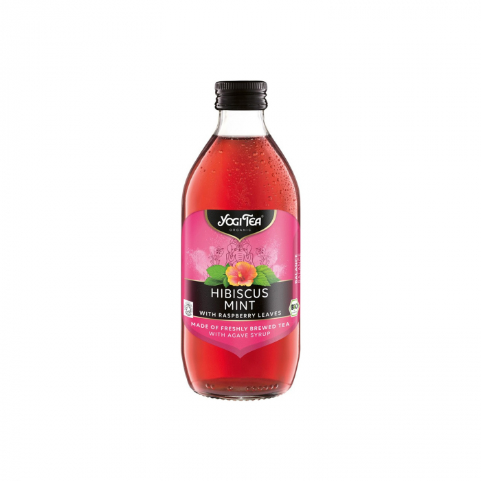 Preparat BIO din ceai de hibiscus si menta cu frunze de zmeura, 330 ml Yogi Tea