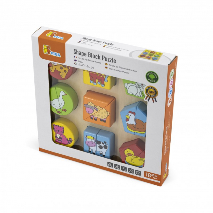 Puzzle din cuburi din lemn cu animale [2]