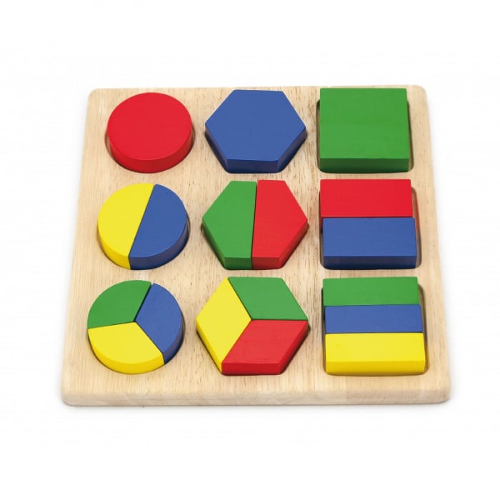 Puzzle sortator cu forme geometrice si fractii [4]