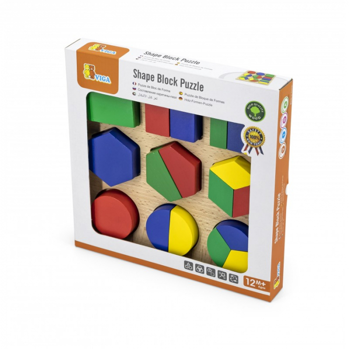 Puzzle sortator cu forme geometrice si fractii [3]