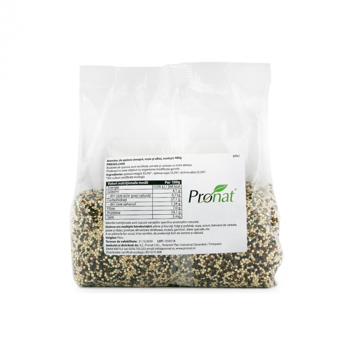 Quinoa 3x - amestec BIO de quinoa (neagra, rosie si alba), 400g [3]