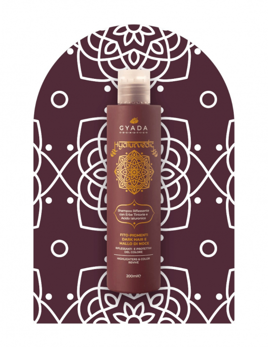 Șampon revitalizare culoare păr șaten, 200ml – Hyalurvedic Gyada [3]