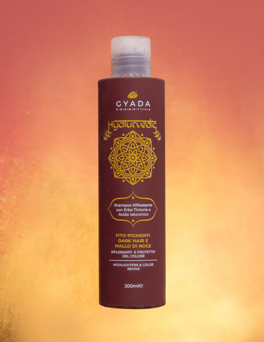Șampon revitalizare culoare păr șaten, 200ml – Hyalurvedic Gyada [4]