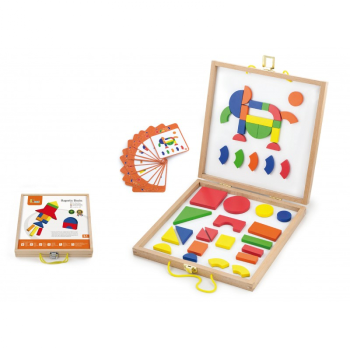 Set magnetic - forme geometrice din lemn cu cutie [2]