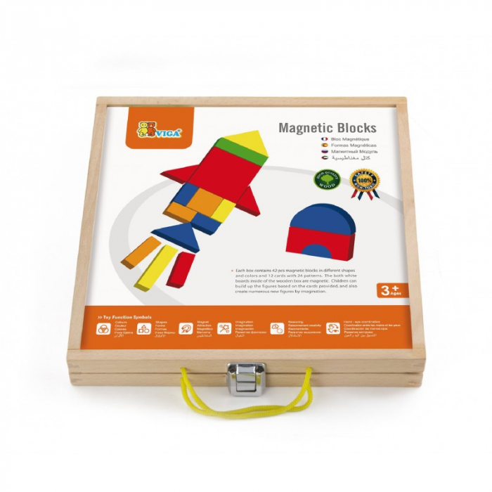 Set magnetic - forme geometrice din lemn cu cutie [6]
