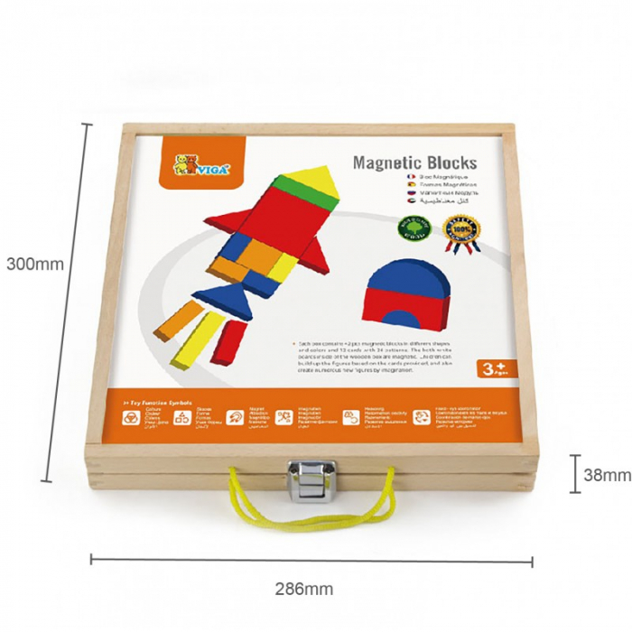 Set magnetic - forme geometrice din lemn cu cutie [5]