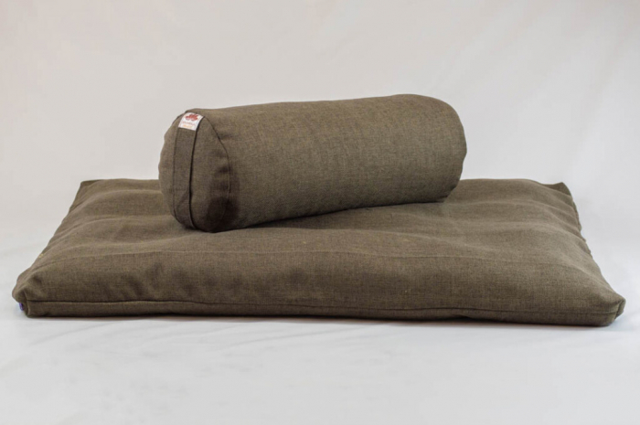 Set perne de meditatie Zabutan + Bolster Verde, cu husa detasabila + Meditatie cadou