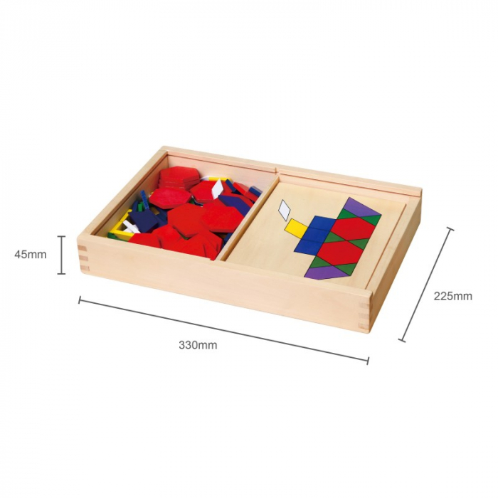 Set mozaic Tangram din lemn cu modele [2]