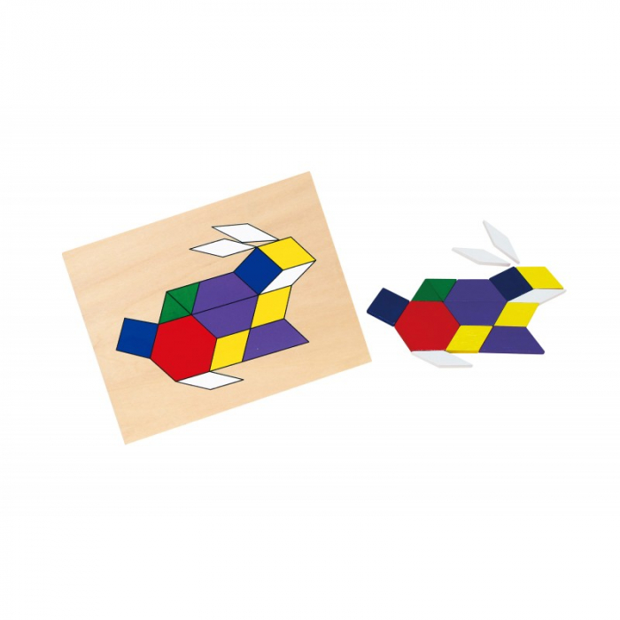Set mozaic Tangram din lemn cu modele [3]
