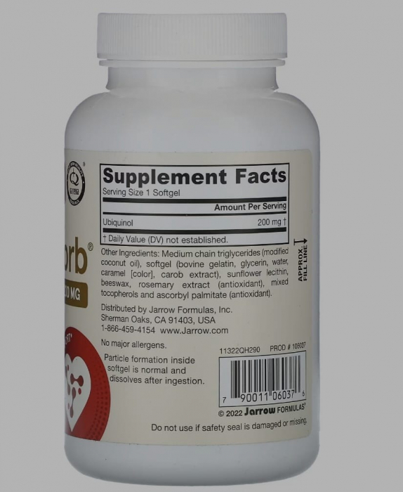 Supliment alimentar Jarrow Formulas Ubiquinol QH-absorb 200mg, 60 Capsule [2]