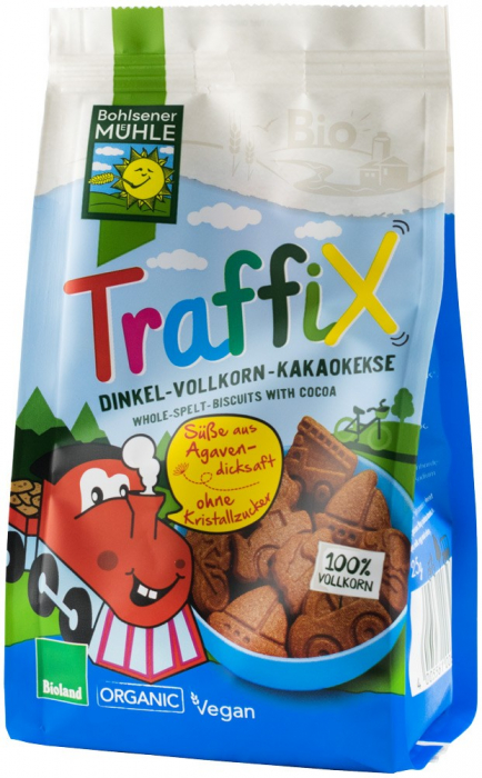Traffix biscuiti Bio din grau spelta si cacao indulciti cu agave 125g Bohlsener Muhle [2]